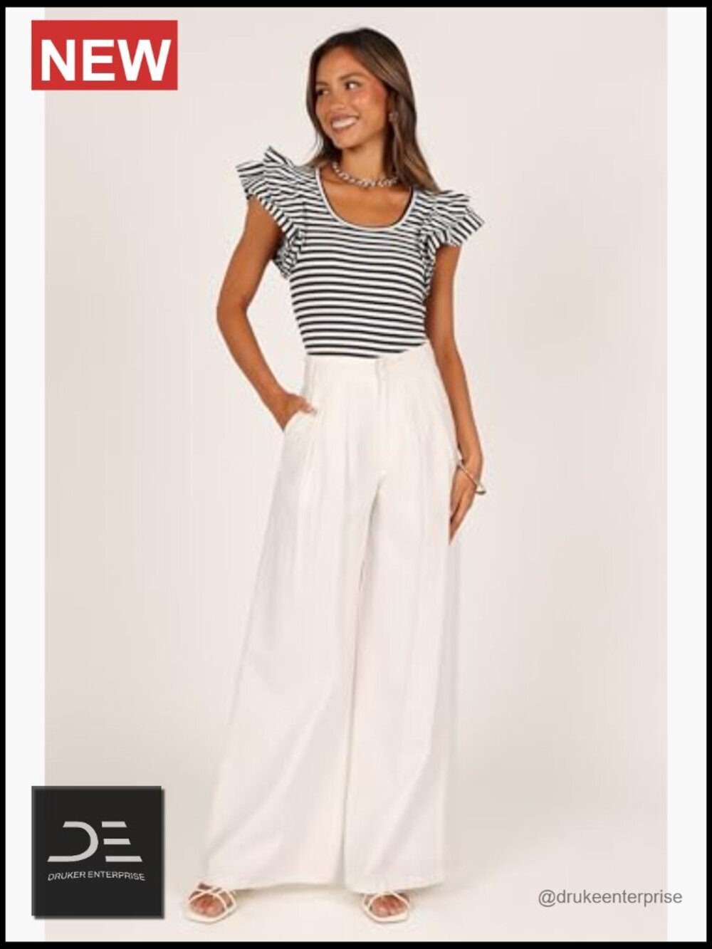 Cropped Ribbed Tank Top with Ruffle Sleeves - Picture 3 of 7
